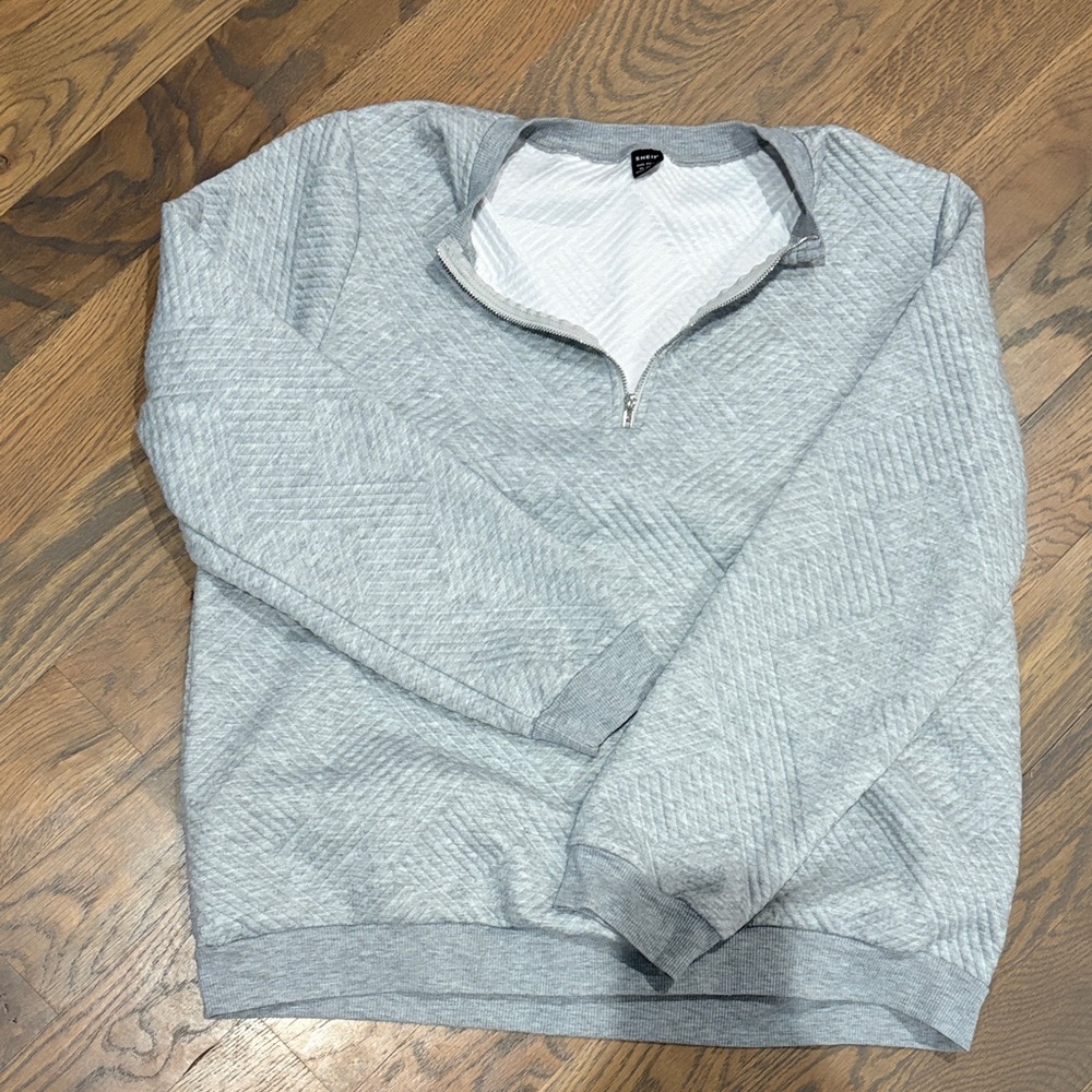 Women’s Gray Quarter-Zip Sweater